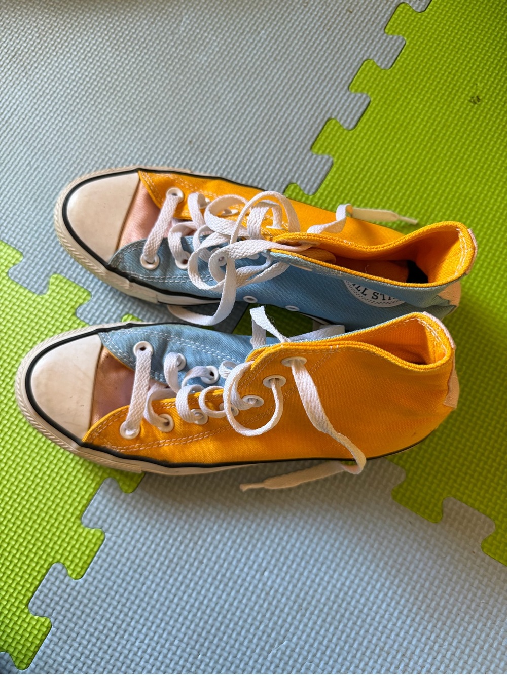 Converse custom pastel color block high tops - Picture 4 of 10
